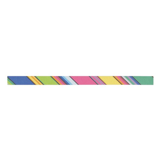 Rainbow Striped Ribbon Grosgrain Lint (Voorkant)