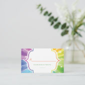 Rainbow Striped Sunburst Receptie Plaats Kaart Plaatskaartje (Staand voorkant)
