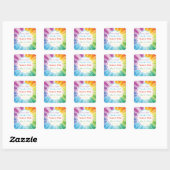 Rainbow Striped Sunburst Snoep Buffet Sticker (Vel)