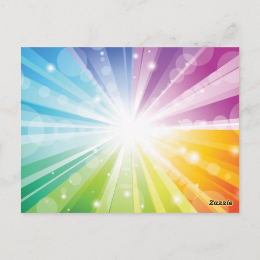 Rainbow Striped Sunburst Tafelnummer Briefkaart (Achterkant)