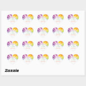 Rainbow Striped Sunburst Wedding Favor Sticker (Vel)