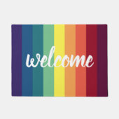 Rainbow Striped Welcome Mat (Voorkant)