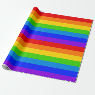 Rainbow Stripes 7 kleuren Continu Rol Naadloos Cadeaupapier