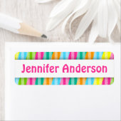 Rainbow Stripes - Aangepaste naamlabels Etiket (Insitu)