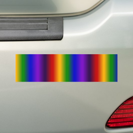 Rainbow Stripes Abstracte blauwe kleurige cadeaus Bumpersticker (Op auto)