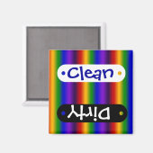 Rainbow Stripes Abstracte blauwe kleurige cadeautj Magneet (Voorkant / Achterkant)