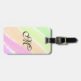 Rainbow stripes aquarellijnen voeg uw monogram toe bagagelabel