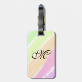 Rainbow stripes aquarellijnen voeg uw monogram toe bagagelabel (Achterkant verticaal)
