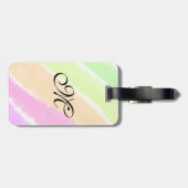 Rainbow stripes aquarellijnen voeg uw monogram toe bagagelabel (Achterkant horizontaal)