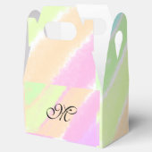 Rainbow stripes aquarellijnen voeg uw monogram toe bedankdoosjes (Geopend)