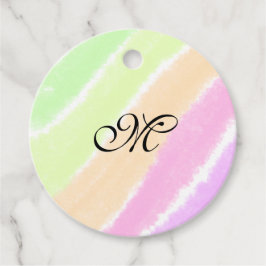 Rainbow stripes aquarellijnen voeg uw monogram toe bedankjes labels