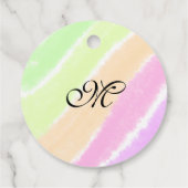 Rainbow stripes aquarellijnen voeg uw monogram toe bedankjes labels (Achterkant)