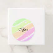 Rainbow stripes aquarellijnen voeg uw monogram toe bedankjes labels (In situ)