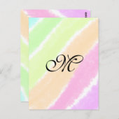 Rainbow stripes aquarellijnen voeg uw monogram toe briefkaart (Voorkant / Achterkant)