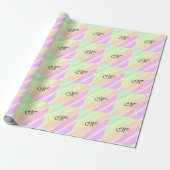 Rainbow stripes aquarellijnen voeg uw monogram toe cadeaupapier (Uitgerold)