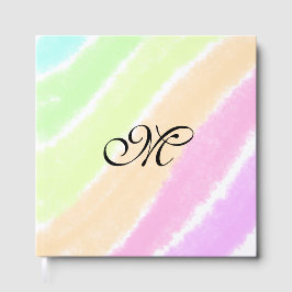 Rainbow stripes aquarellijnen voeg uw monogram toe gastenboek