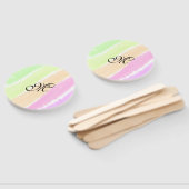 Rainbow stripes aquarellijnen voeg uw monogram toe handwaaier (Niet-gemonteerd)