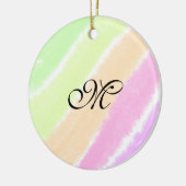 Rainbow stripes aquarellijnen voeg uw monogram toe keramisch ornament (Links)