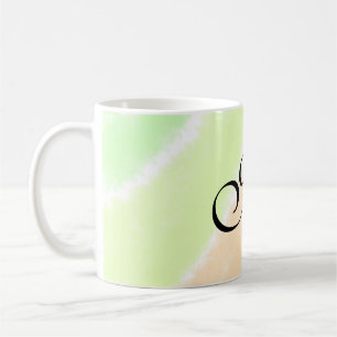 Rainbow stripes aquarellijnen voeg uw monogram toe koffiemok