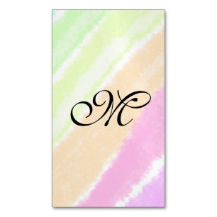 Rainbow stripes aquarellijnen voeg uw monogram toe magnetisch visitekaartje
