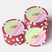 Rainbow stripes aquarellijnen voeg uw monogram toe poker chips (Opstapeling)