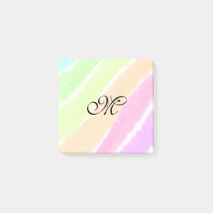 Rainbow stripes aquarellijnen voeg uw monogram toe post-it® notes