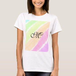 Rainbow stripes aquarellijnen voeg uw monogram toe t-shirt