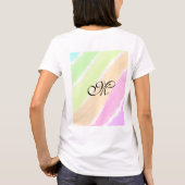 Rainbow stripes aquarellijnen voeg uw monogram toe t-shirt (Achterkant)