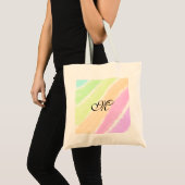 Rainbow stripes aquarellijnen voeg uw monogram toe tote bag (Voorkant (product))