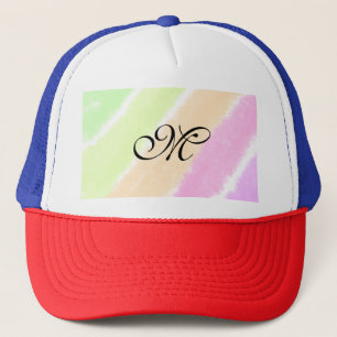 Rainbow stripes aquarellijnen voeg uw monogram toe trucker pet