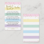 Rainbow Stripes Baby shower Breng een boek Insert Informatiekaartje (Voorkant / Achterkant)