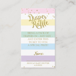 Rainbow Stripes Baby shower Luier Raffle Insert Informatiekaartje