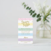 Rainbow Stripes Baby shower Luier Raffle Insert Informatiekaartje (Staand voorkant)