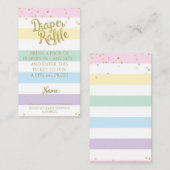 Rainbow Stripes Baby shower Luier Raffle Insert Informatiekaartje (Voorkant / Achterkant)
