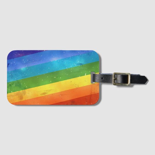 Rainbow Stripes Bagagelabel (Voorkant (horizontaal))