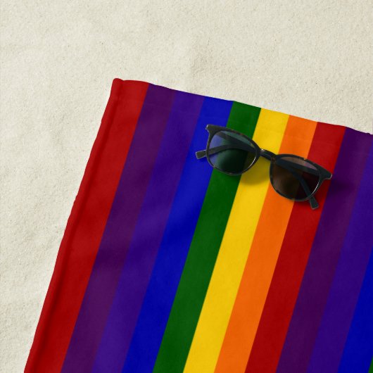 Rainbow Stripes Beach Towel Strandlaken (In situ)