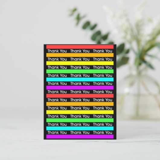 Rainbow Stripes bedankt Briefkaart (Staand voorkant)