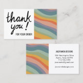 Rainbow Stripes Bedankt voor uw bestelling Winkele Visitekaartje (Voorkant / Achterkant)