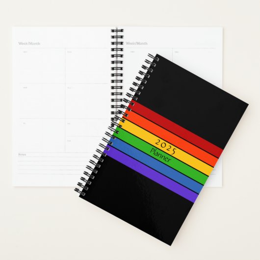 Rainbow Stripes Black Planner (Display)