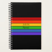 Rainbow Stripes Black Planner (Voorkant)