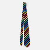 Rainbow Stripes Black Stropdas (Achterkant)