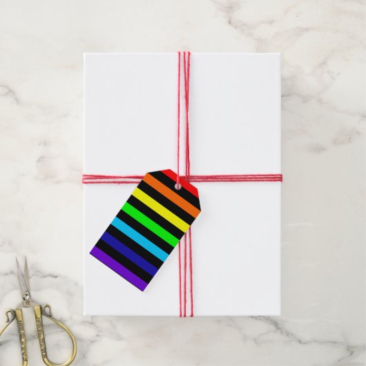 Rainbow Stripes Cadeau Labels Cadeaulabel (Met Touw)