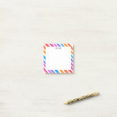 Rainbow Stripes CUSTOM Chic Monogram, op maat gema Post-it® Notes (Op bureau)