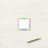 Rainbow Stripes CUSTOM Chic Monogram, op maat gema Post-it® Notes (Op bureau)