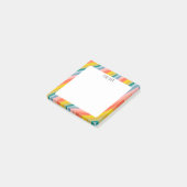 Rainbow Stripes CUSTOM Chic Monogram, op maat gema Post-it® Notes (Schuin)
