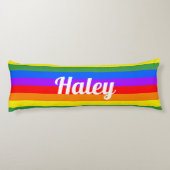 Rainbow Stripes Custom Naam Body Kussen (Achterkant)