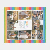 Rainbow Stripes Family Definition Photo Collage Fleece Deken (Voorkant (Horizontaal))