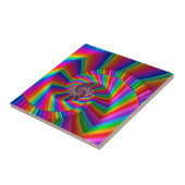 Rainbow Stripes Fractal Spiral Tile Tegeltje (Zijkant)