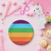 Rainbow Stripes Fun Bright Snoep Birthday Party Papieren Bordje (Feest)