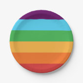 Rainbow Stripes Fun Bright Snoep Birthday Party Papieren Bordje (Voorkant)
